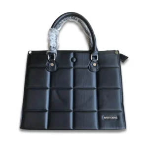 Black Leather handbag for working women, gifts for her